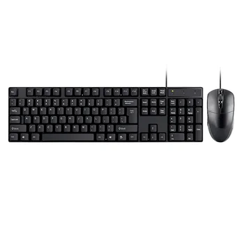 Computer office wired USB keyboard mouse Combos optical ergonomic waterproof keyboard and mouse Combos set for desktop typing