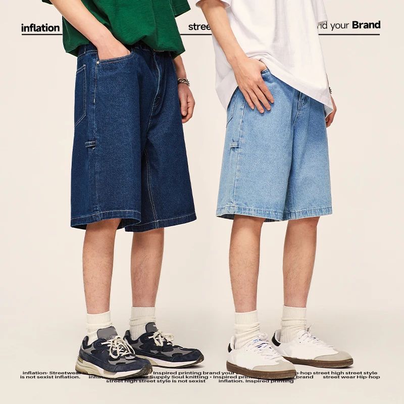 QUICKSHOW Denim Men Jean Shorts Streetwear Button Pants Denim Shorts for Boys Apparel