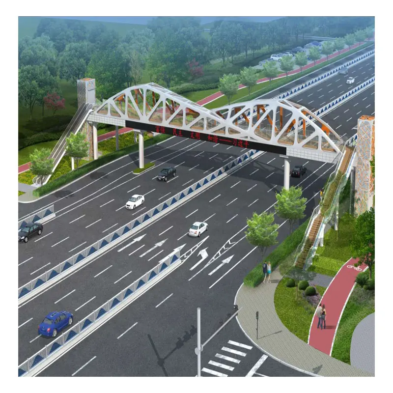 Low Carbon Steel Structures Prefab Bridge for Transportation Project