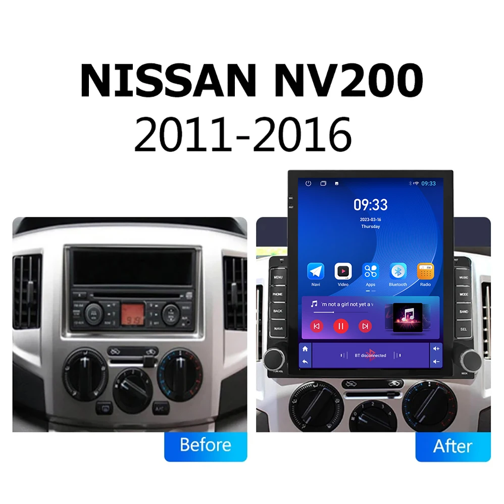 9.7" Vertical Style Tesla Screen Android Car Radio for NISSAN NV200 2011-2016 GPS Navigation Car-play Multimedia Video Player
