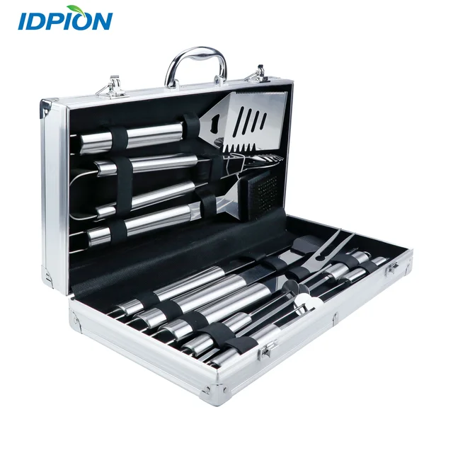 Best Selling 10 Pack Aluminum Housing Stainless Steel Grill Accessories Grill Tools Grill Set Utensils
