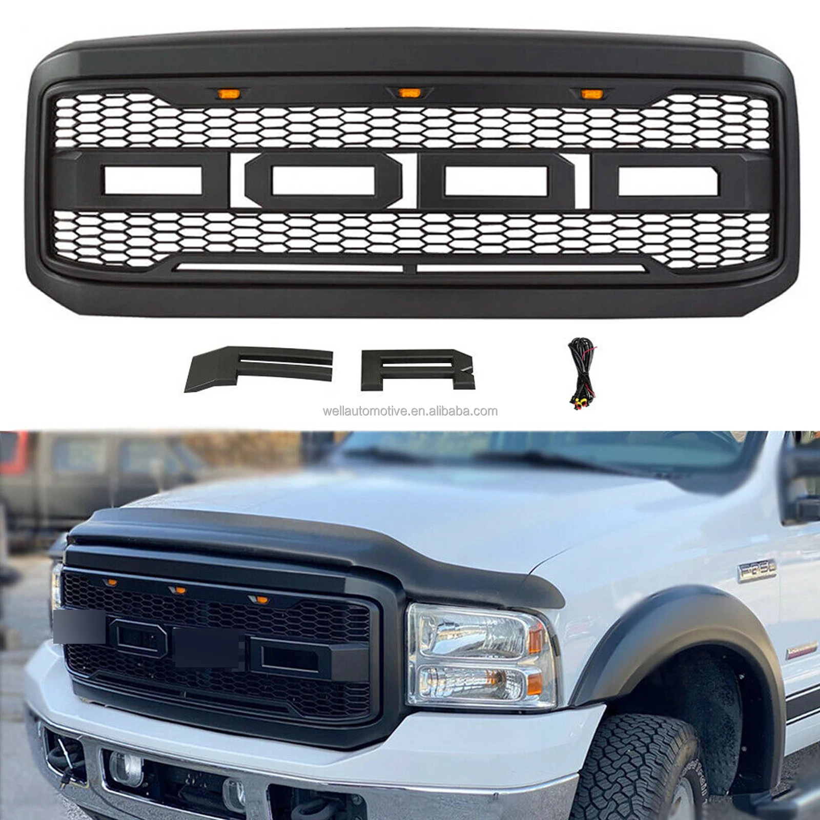 Super Duty Raptor Grill For F250 F350 F450 F550 2005 2006 2007 Abs ...