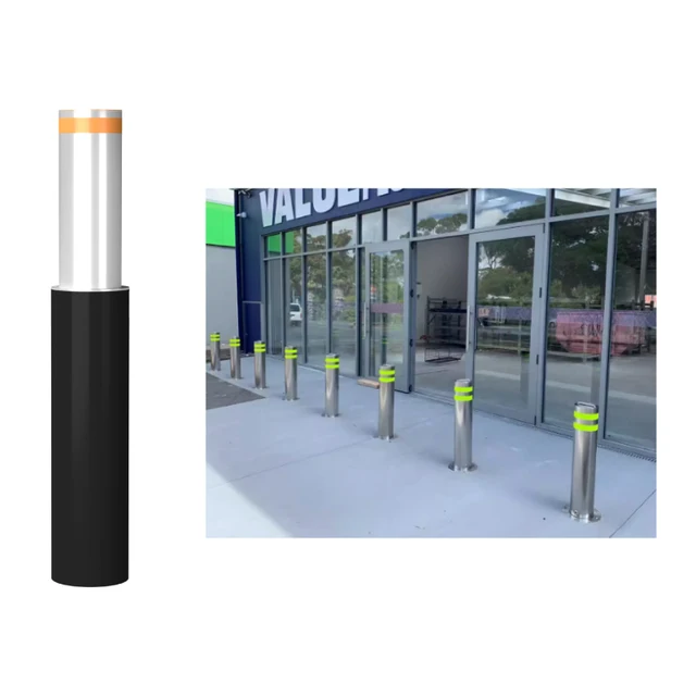 Manufacturer Direct Sales Sturdy Retractable Outdoor Steel Driveway Bollards Remote Lifting height 900mm