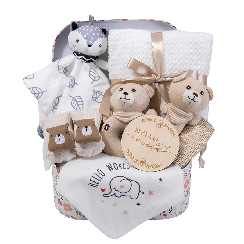 Wickers Just For Baby Deluxe Hamper - NEUTRAL | Wickers Geschenkmanden