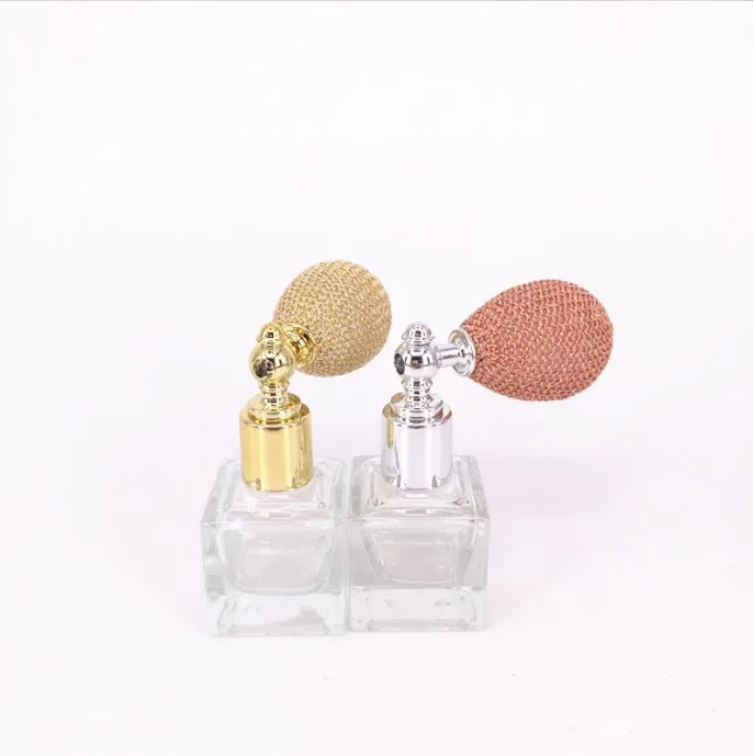 product stock square 10ml airbag bottle spray powder loose powder highlight powder square clear empty glass perfume bottle with uv spray-28