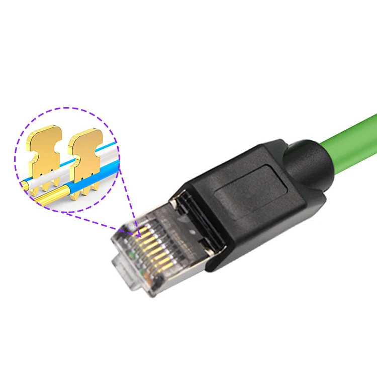 M12 To Rj45 Industrial Ethernet Cable Straight Head 4-pin Male D-coded ...