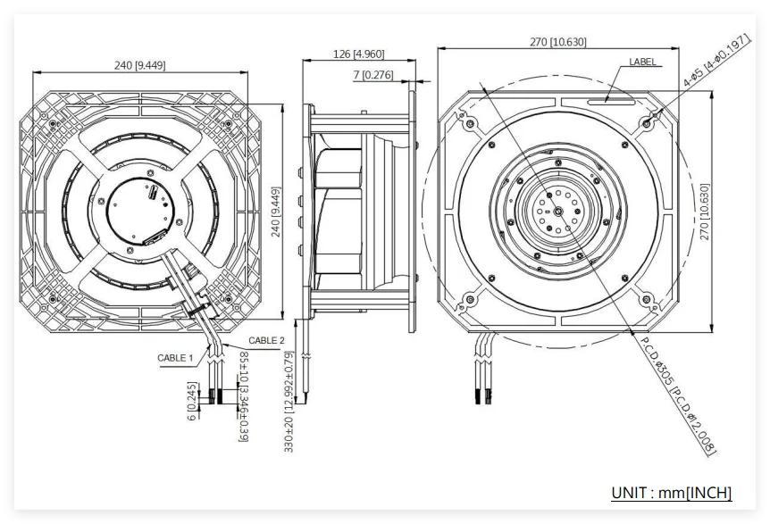 Plug Fan, GTM023EUG10R-V, 230V, 50/60Hz, 180W - detail 14