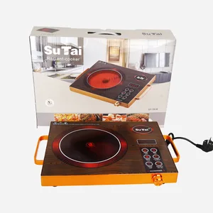 High Quality High Power Single burner Digital Polished Crystal Glass Circle Touch Control Infrared Cooker Electric