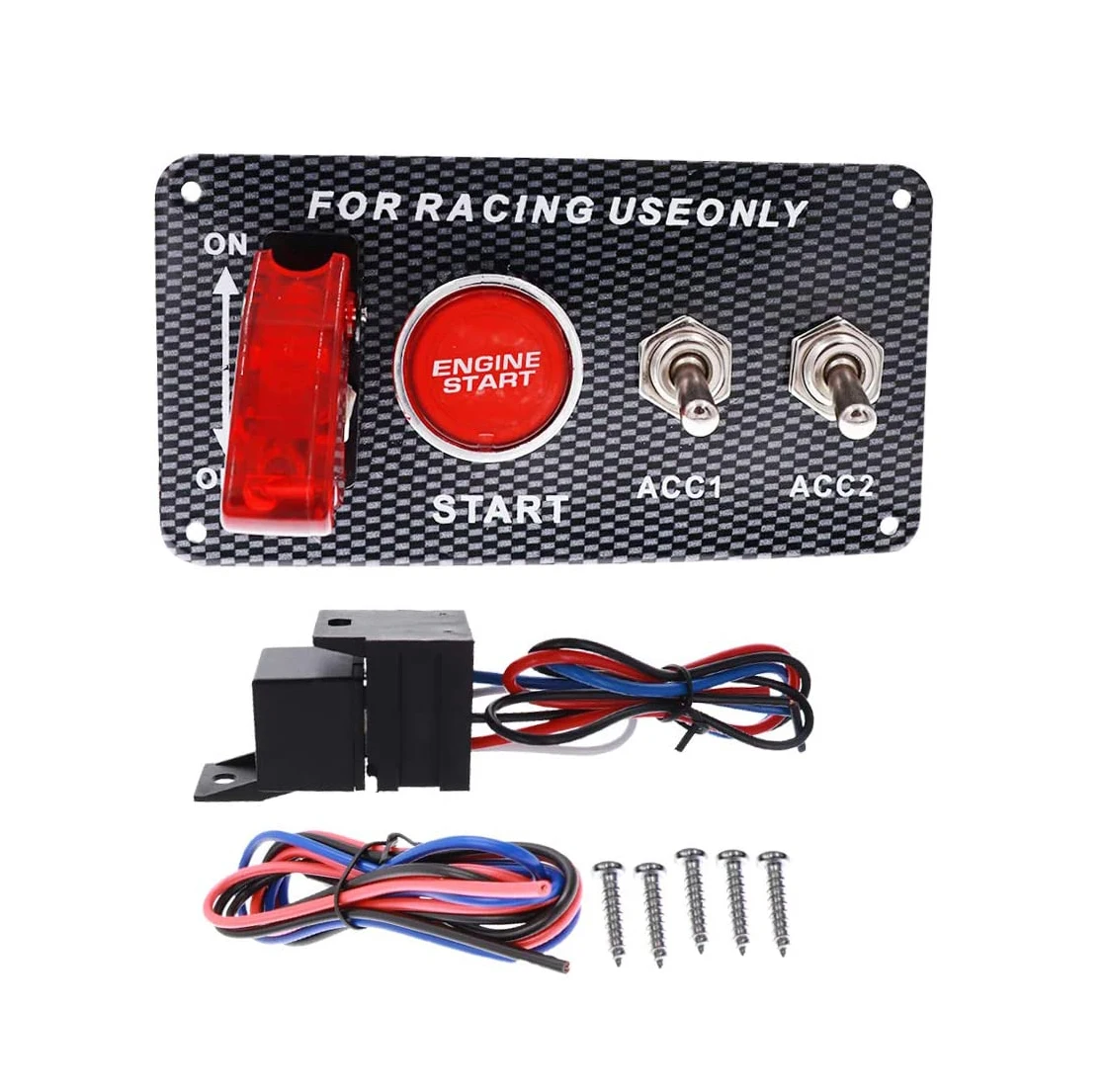 12V 4 Group Toggle Engine Start Push Button for Racing Car Akozon Ignition Switch Panel 