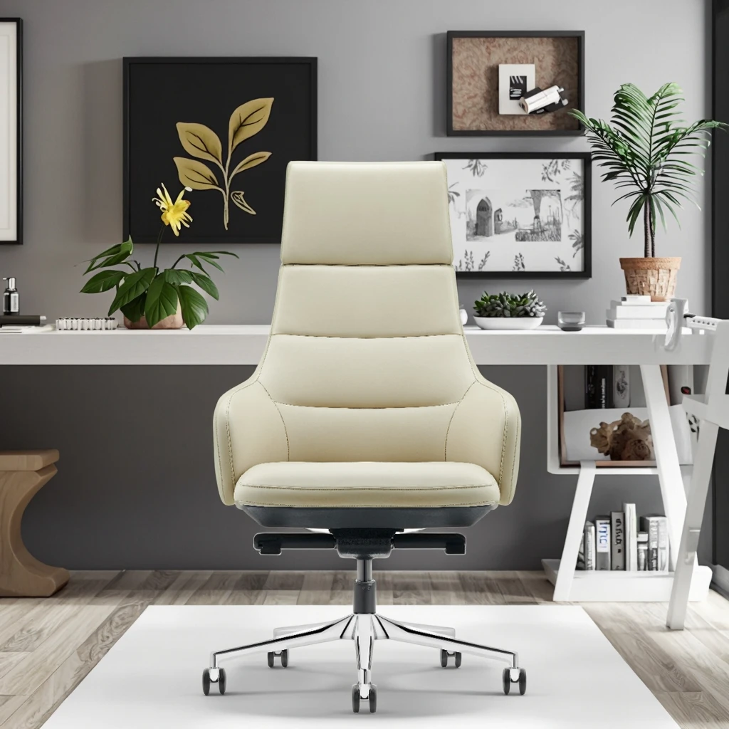 Premium Ergonomic Executive Leather Office Chair with Fixed Armrest Bifma Certified 6