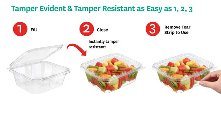 Customized Mould 20oz Tamper Proof Container Plastic Hinged Disposable ...