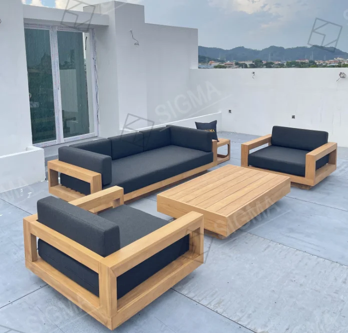 Sigma Outdoor furniture set garden sofa set furniture sectional sofa teak wood lounge chair rattan furniture