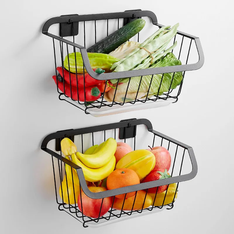 Stainless Steel Kitchen Storage Basket Wall Hanging Fruit