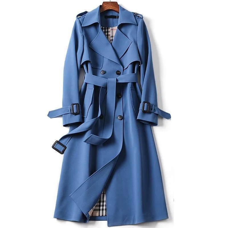 2025 Elegant Light Fashion Korean Style Mid-Length Trench