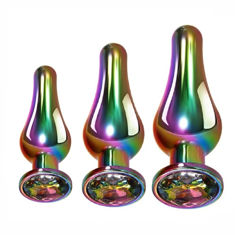 Rainbow Metal Small Size Set Heavy Anal Beads Butt Plug Jewelry Anus Stimulator Sex Toy for Men Women Bdsm Prostate Massage
