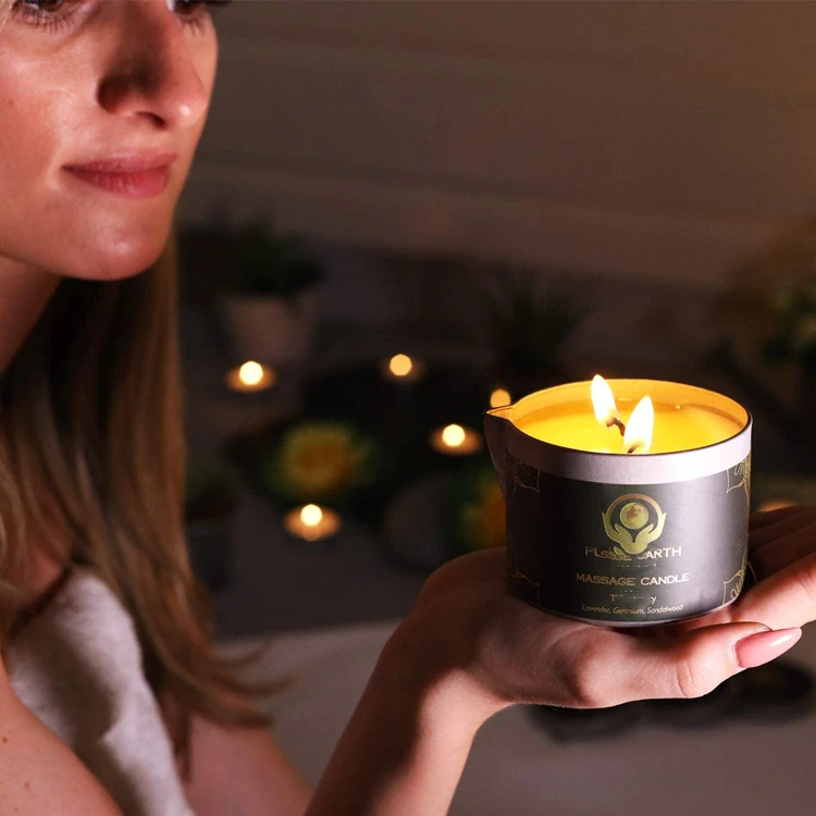 190ml D75x55 Round Black Pouring Spout Lid Massage Candle Making Spouted Candle Tin 6oz Buy 6