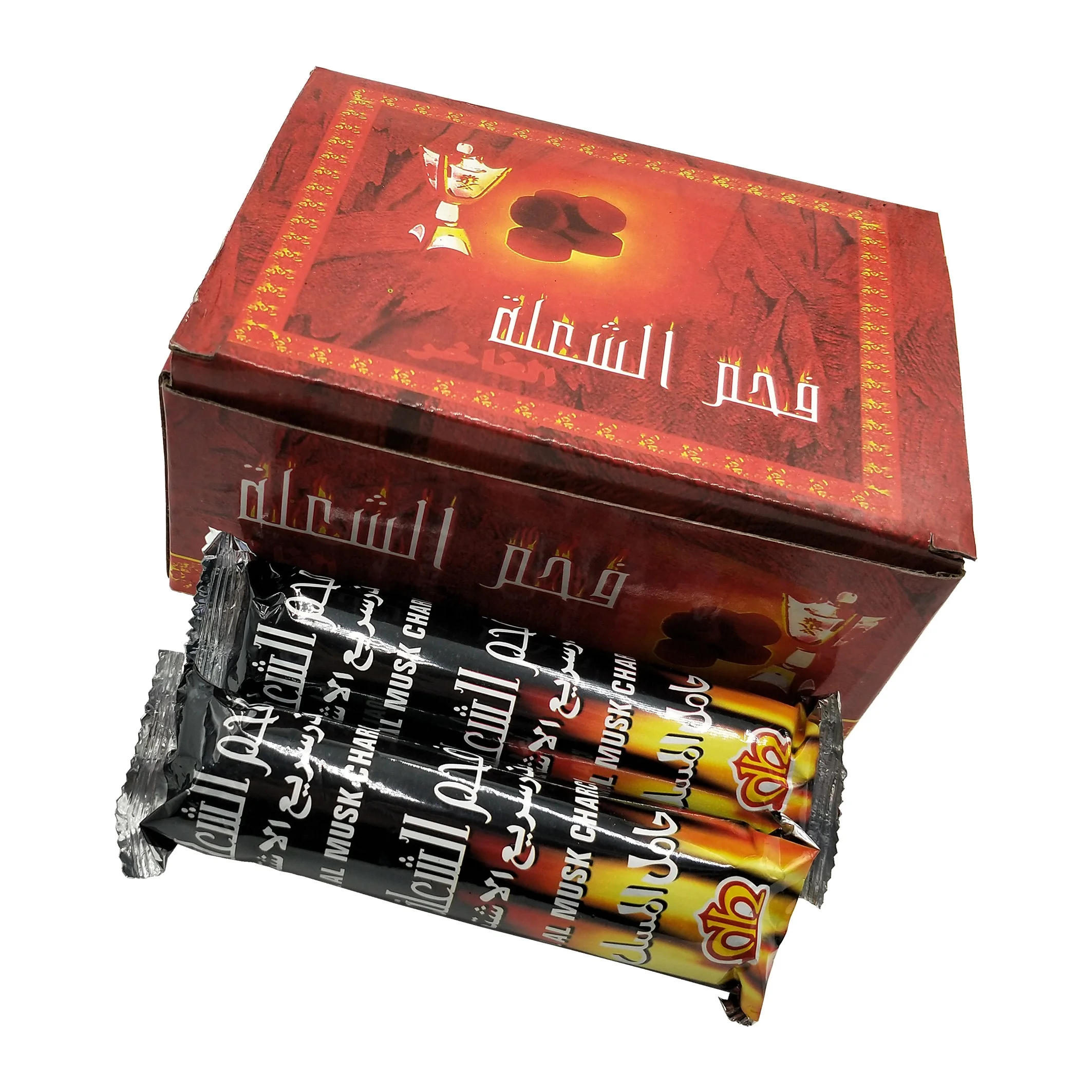 Hongqiang Long Burning Time Bamboo Round Shisha Bakhoor Tablets Incense Charcoal Price for Hookah Fruit Wood Coking Coal