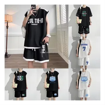 Summer Training&Jogging Wear Clothes Men Short Sleeve T shirt And Shorts Set 2 Piece Shorts Track Suits Man Jogger Tracksuits