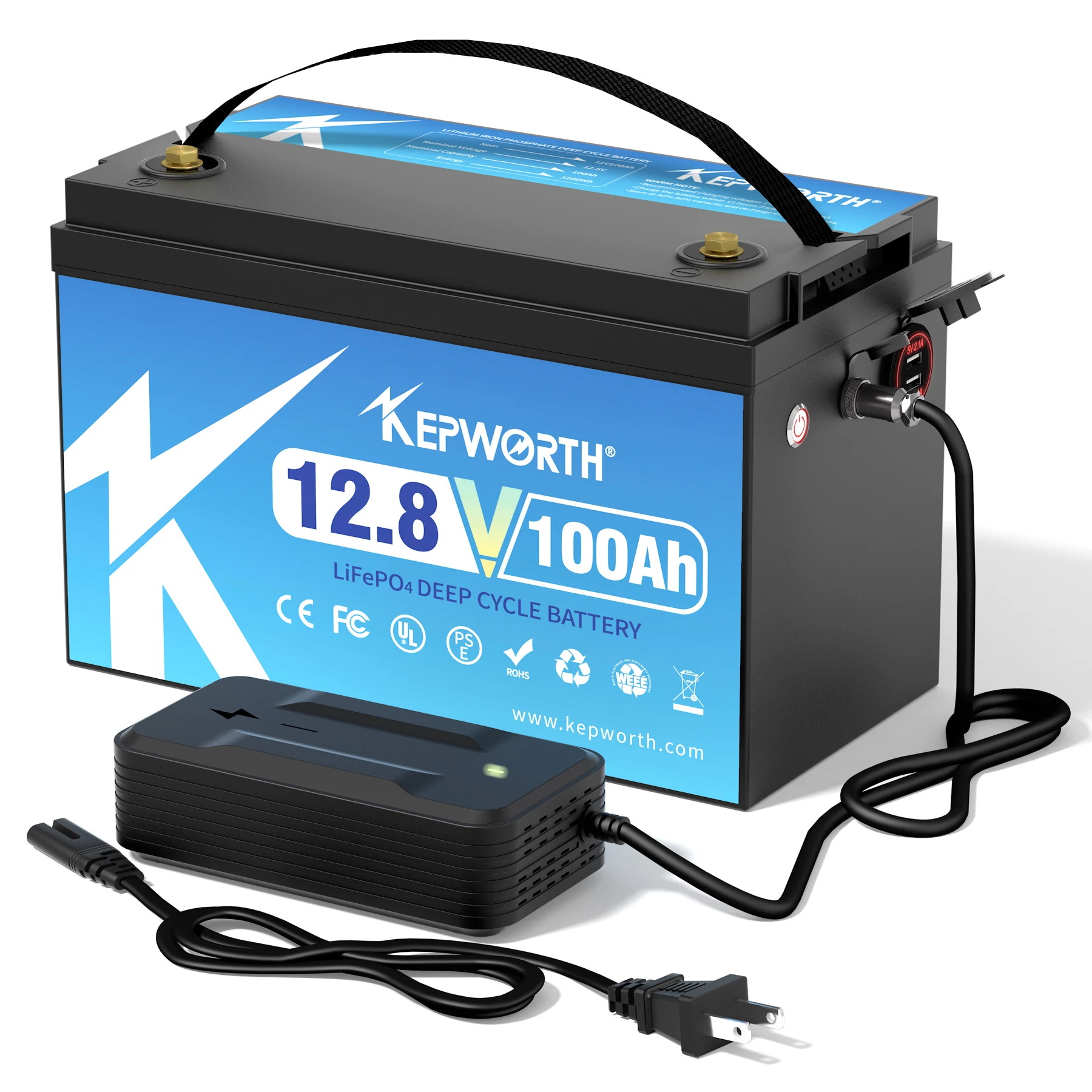 KEPWORTH Lithium Batterie LiFePO4 Akku 12V 100Ah/120Ah/200Ah