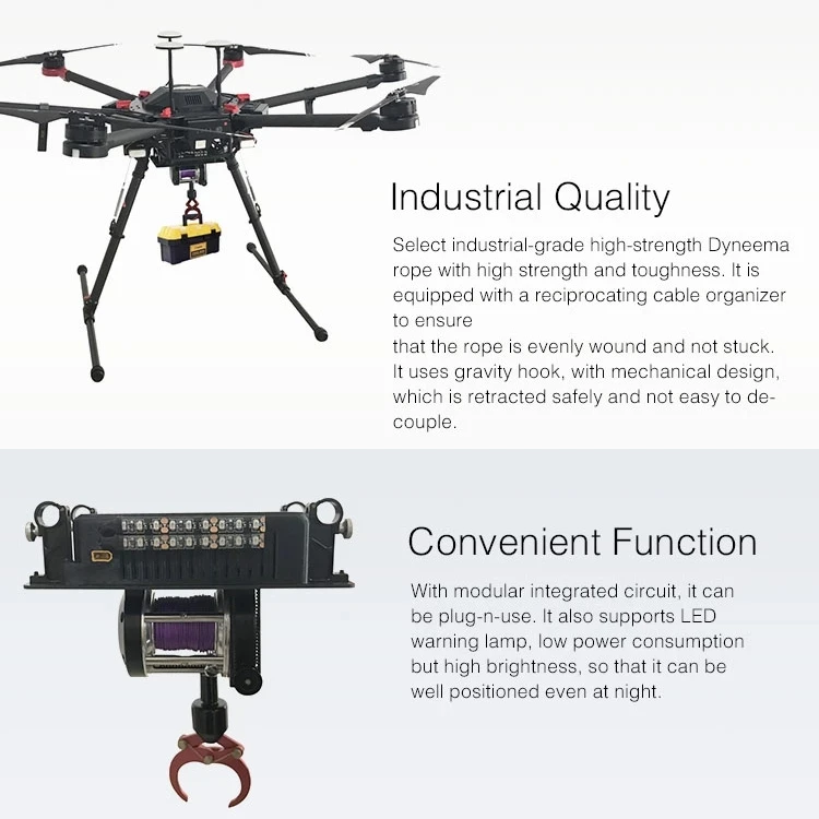 Drone Winch with Hook Cargo Drop Device 5kg Drone Payload Drone Accessories  for DJI M600 M600 Pro