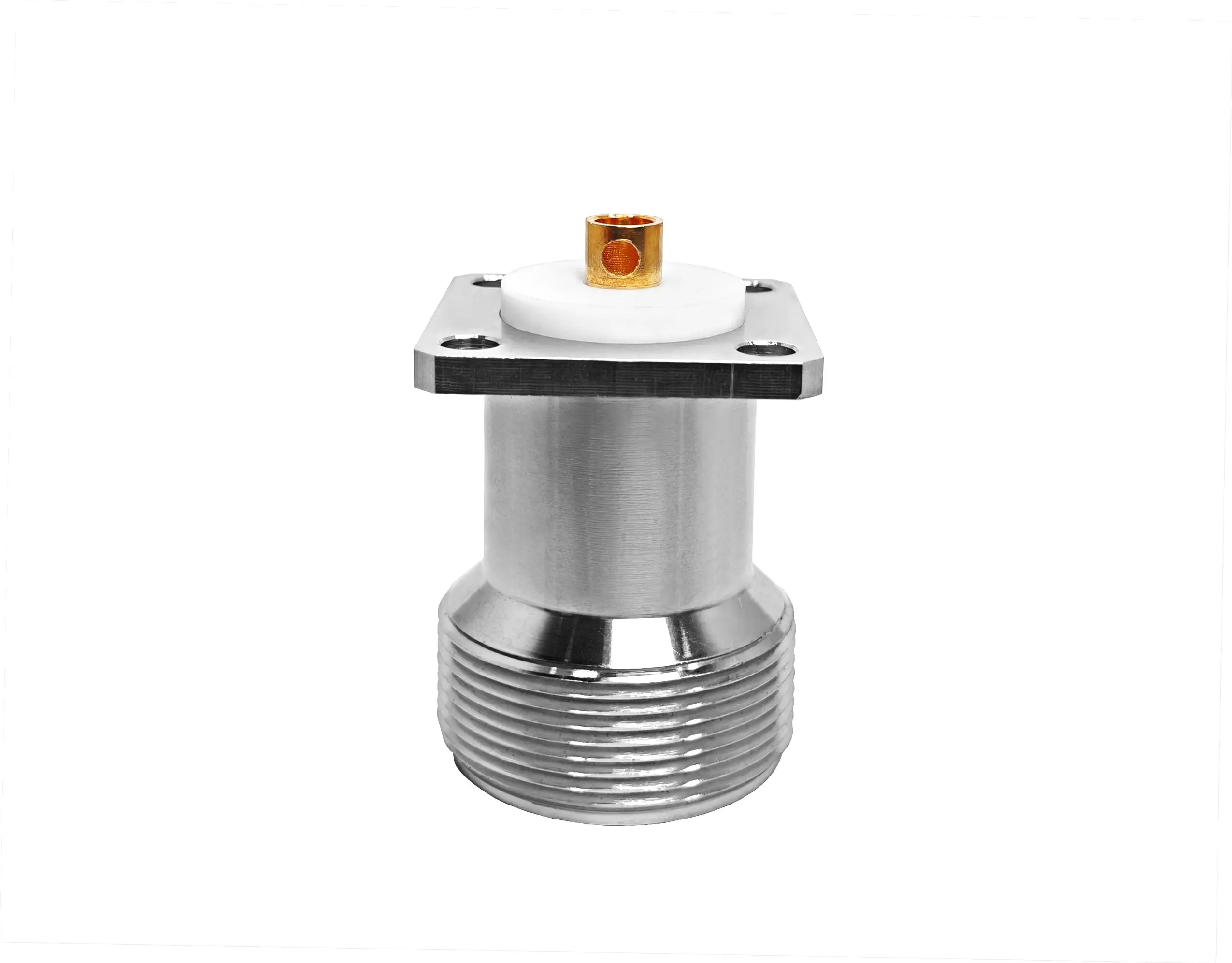 RF Connector 50 Ohm LC Female 4 Hole Flange Solder for Panel Mounting