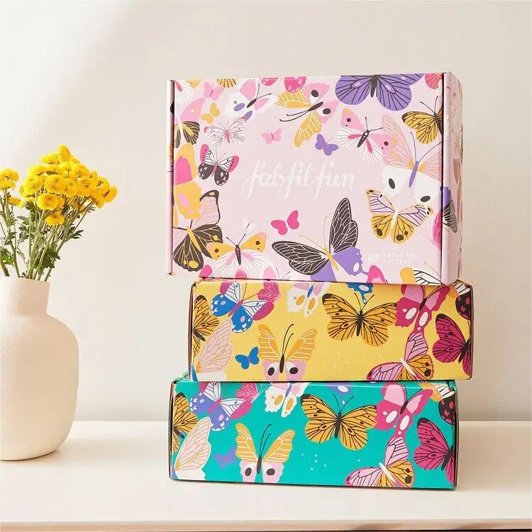 Custom Logo Pink Color Cosmetic Corrugated Packaging