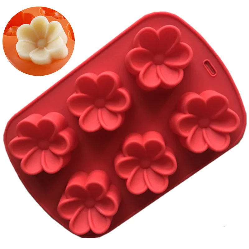 Food Grade Silicone Flower Mold, Floral Shaped Baking Molds for Cake Chocolate, DIY Soap/Candle Making Molds supplier