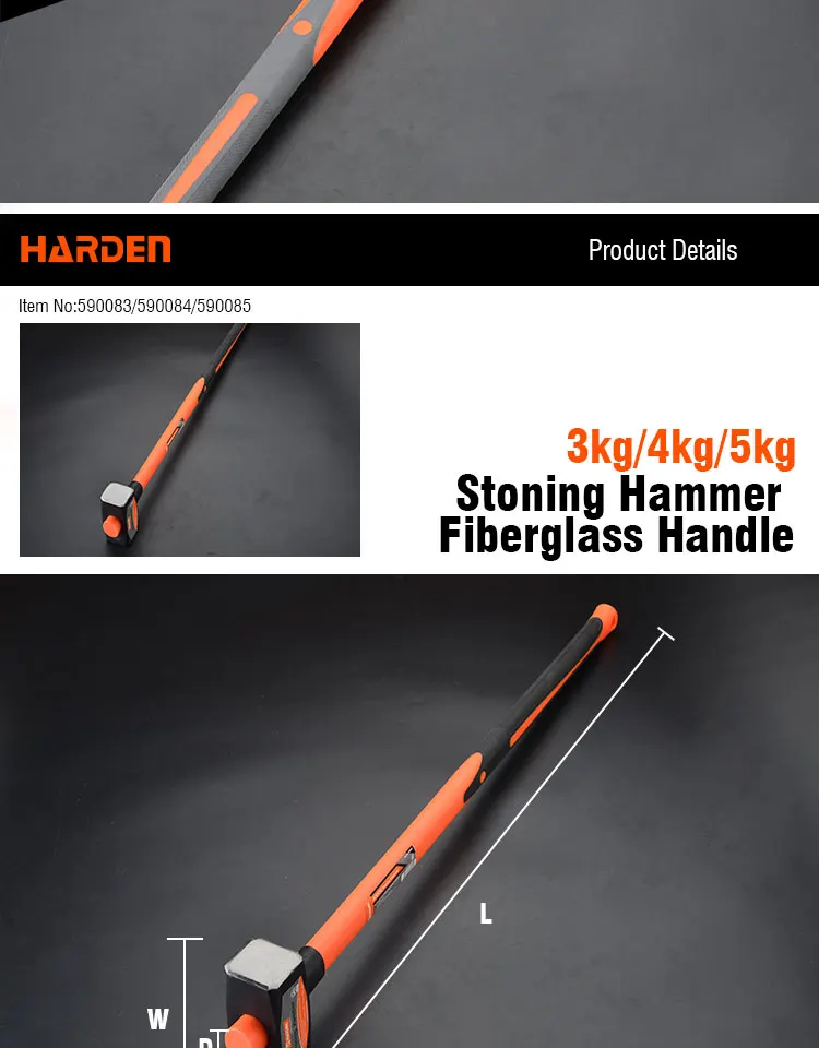Professional Strong Carbon Steel Hammer With Long Flbreglass Handle