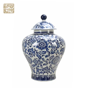 Antique Chinese big large floor vase flower blue and white ceramic porcelain tall vases for living home decor