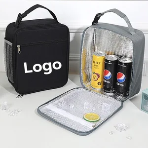 Custom Logo Portable Aluminum Foil Insulated Lunch Bag Thickened Large Capacity Outdoor Picnic Food Delivery  Cooler Thermal Box