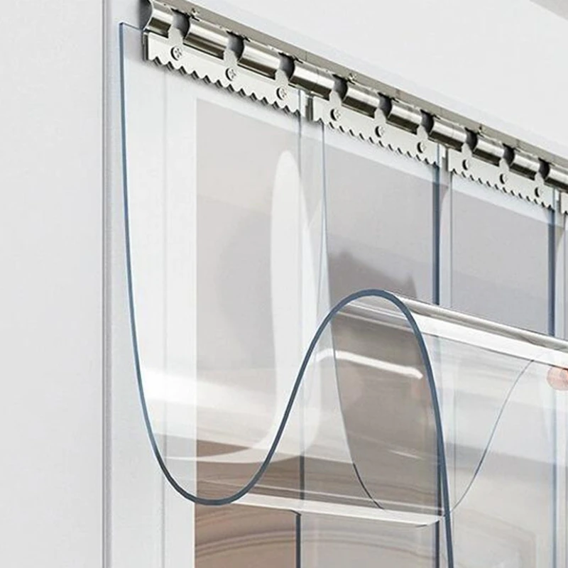Customize 1.3~3mm Transparent PVC Soft Curtain for Door Wind Resistance Workshop Anti Dust Prevention Air Conditioning Partition