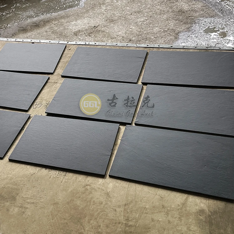 China Factory Natural Stone Black Roof Slate Tiles For Villa Slate Roofing factory