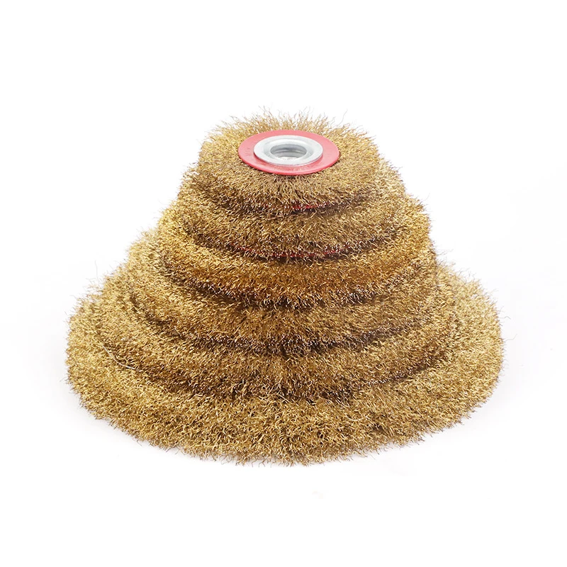 Bench Grinder Abrasive Circular Disc Crimped 0.3mm Iron Wire Brush for Cleaning Block Paving