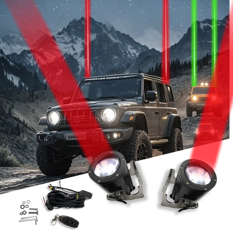 3" RGBw Remote Control  Offroad Laser LED Whip Lights Sky Tracer for ATV UTV Polaris Can Am Epxpedition