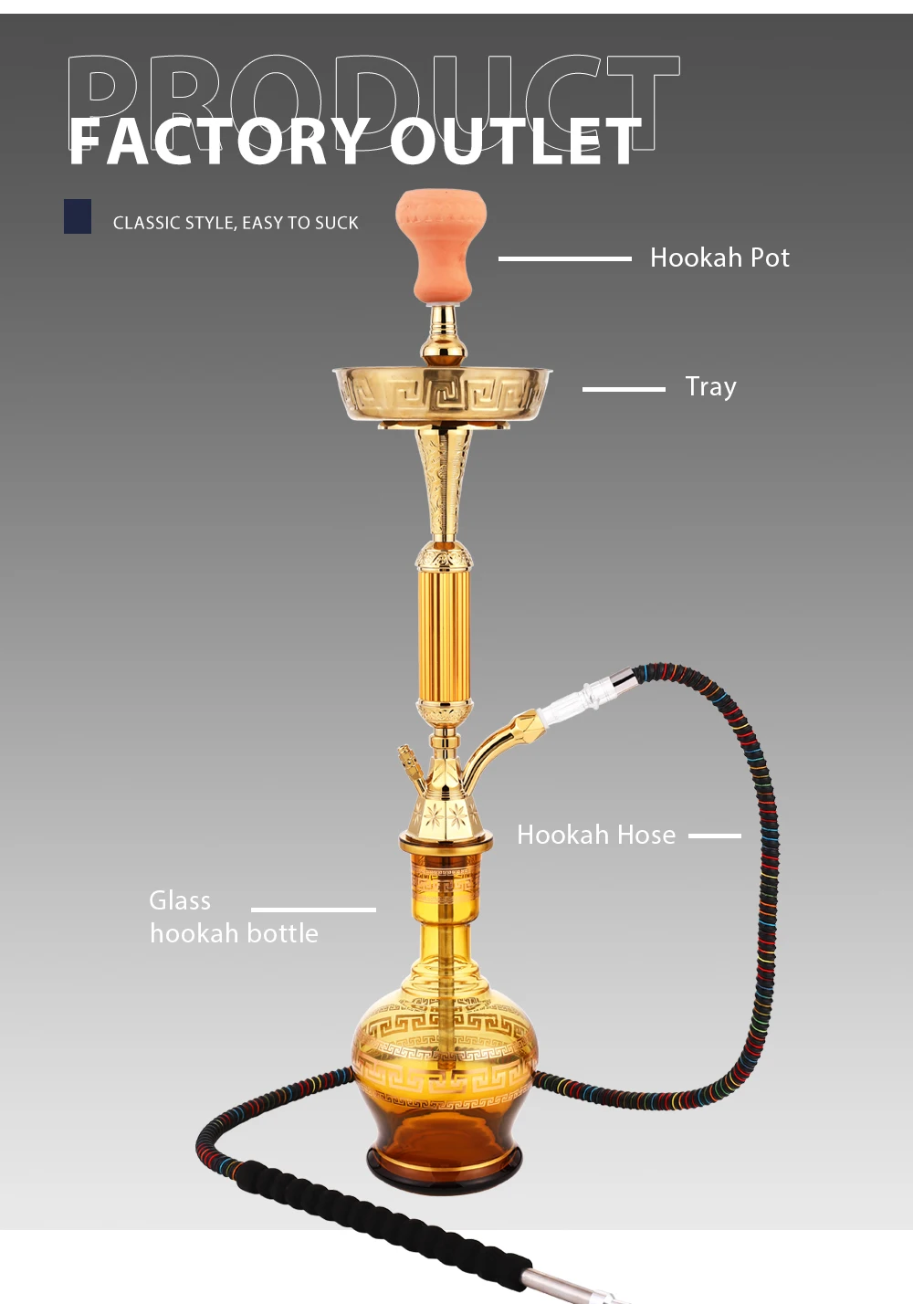2023 New Arabian Shisha Arabic Hookah Ceramic Smoke Pot Zinc Alloy