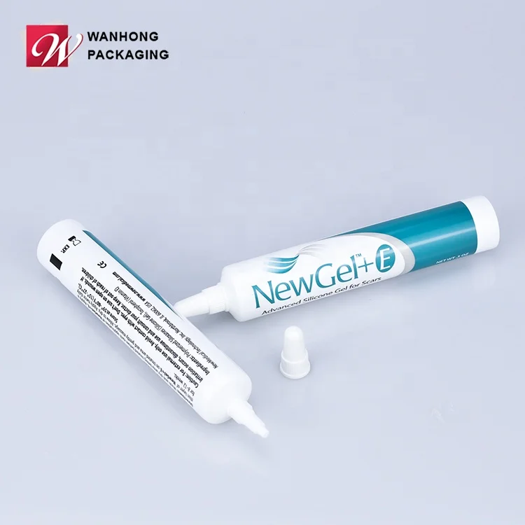 Color  Customized White Unique Cream Container Printing Nozzle 15ml Tube