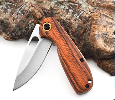 Factory Price Pakka Wood Handle Pocket Knife Stainless Steel Pocket ...