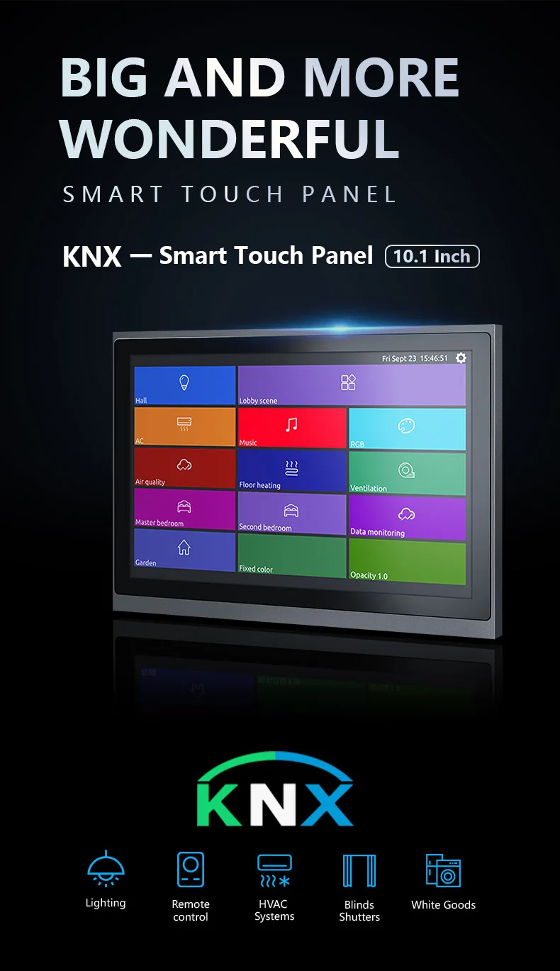 10.1 Inch Smart Hotel Touch Screen Temperature Control KNX Panel