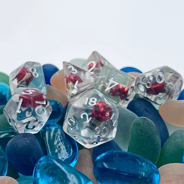 OEM Custom 16mm Polyhedral Flower Resin Dice Set for DnD for RPG Players factory