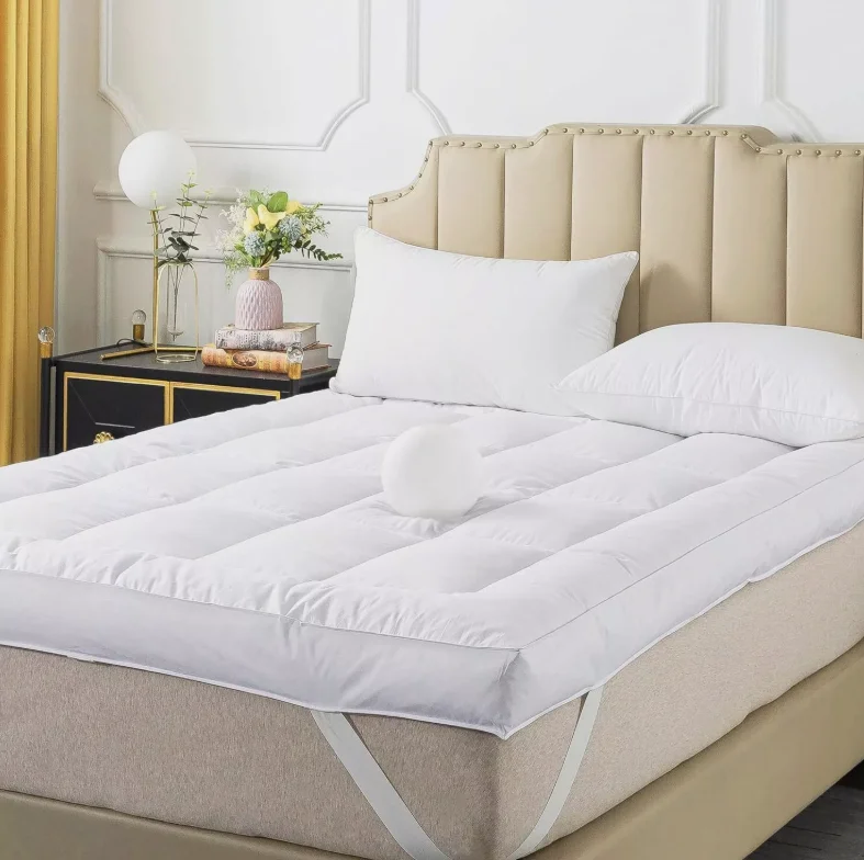 Cotton Downproof Fabric Medium Firm Queen Extra Thick European Standard Goose Duck Feather Mattress Topper