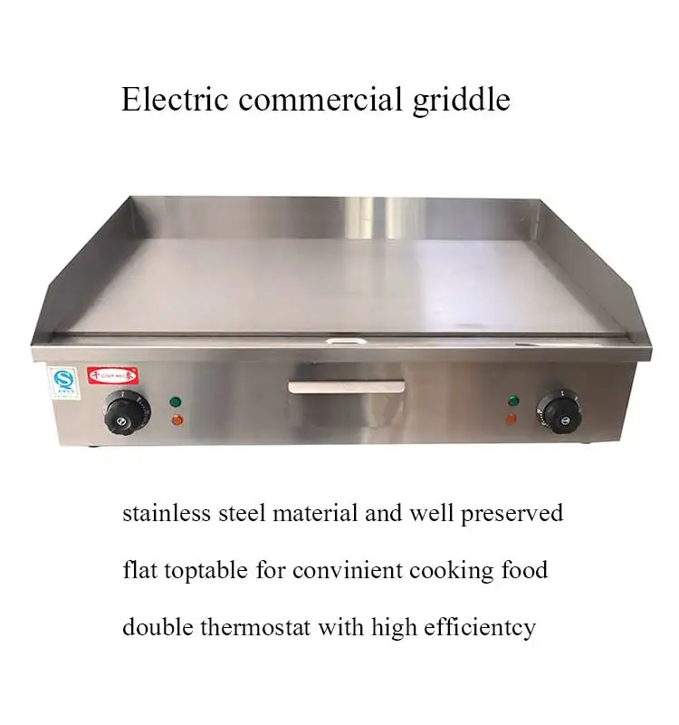 Commercial Electric Double Thermostat Induction Grill And Griddle With