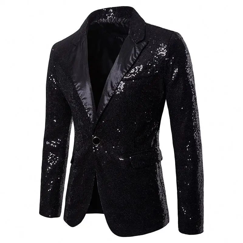 European and American Performance Dress Shiny Gold Sequins Suit Jacket Nightclub Host Studio Dance Bg Men's Blazer Coat_voghion.com
