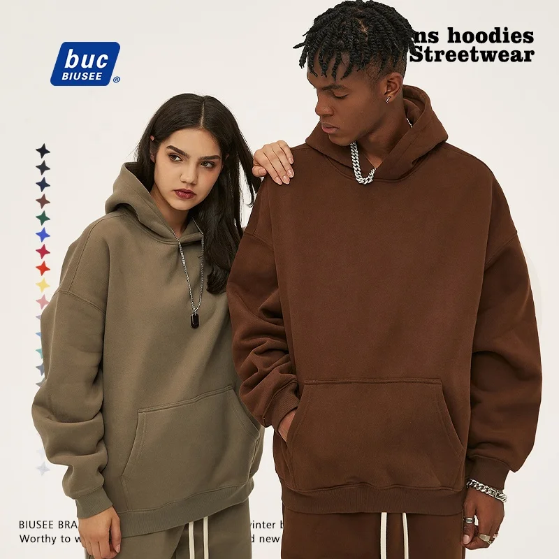 Clothing Manufacturers Custom Unisex High Quality Anti-shrink High Weight  Screen Printing Hoodie