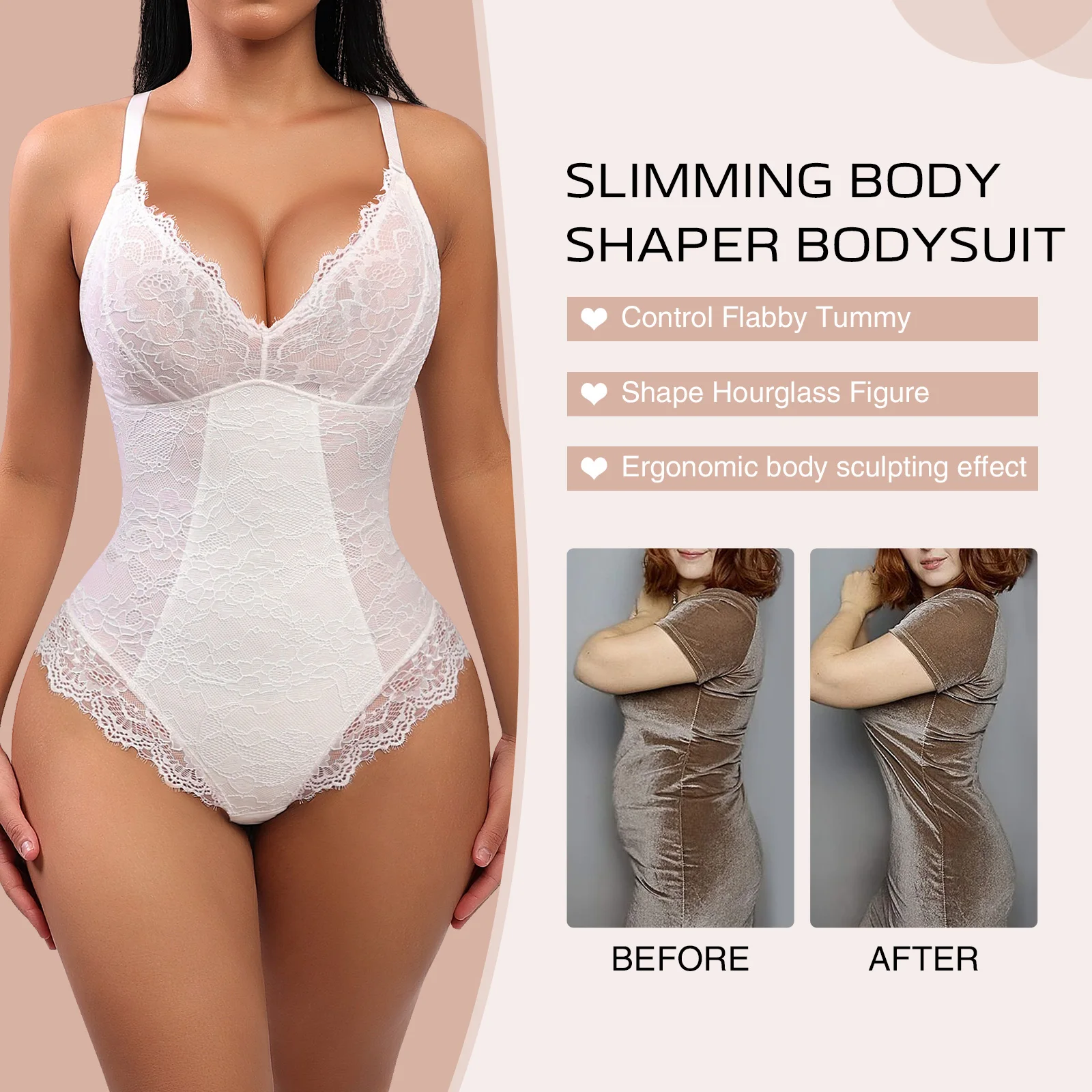 Hot Sale Custom Service Shapewear One Piece Bodysuit Shapewear High