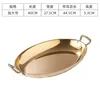 40cm egg-shaped double-handled frying pan (gold)