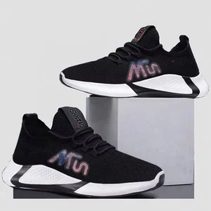 New Men`s Black Shoes Sports Walking Style Male Unisex Sneakers Breathable Shoes