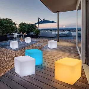 Luminous LED Bar Table Chair Set Waterproof Lighting Plastic Furniture for Wedding Event Banquet Party