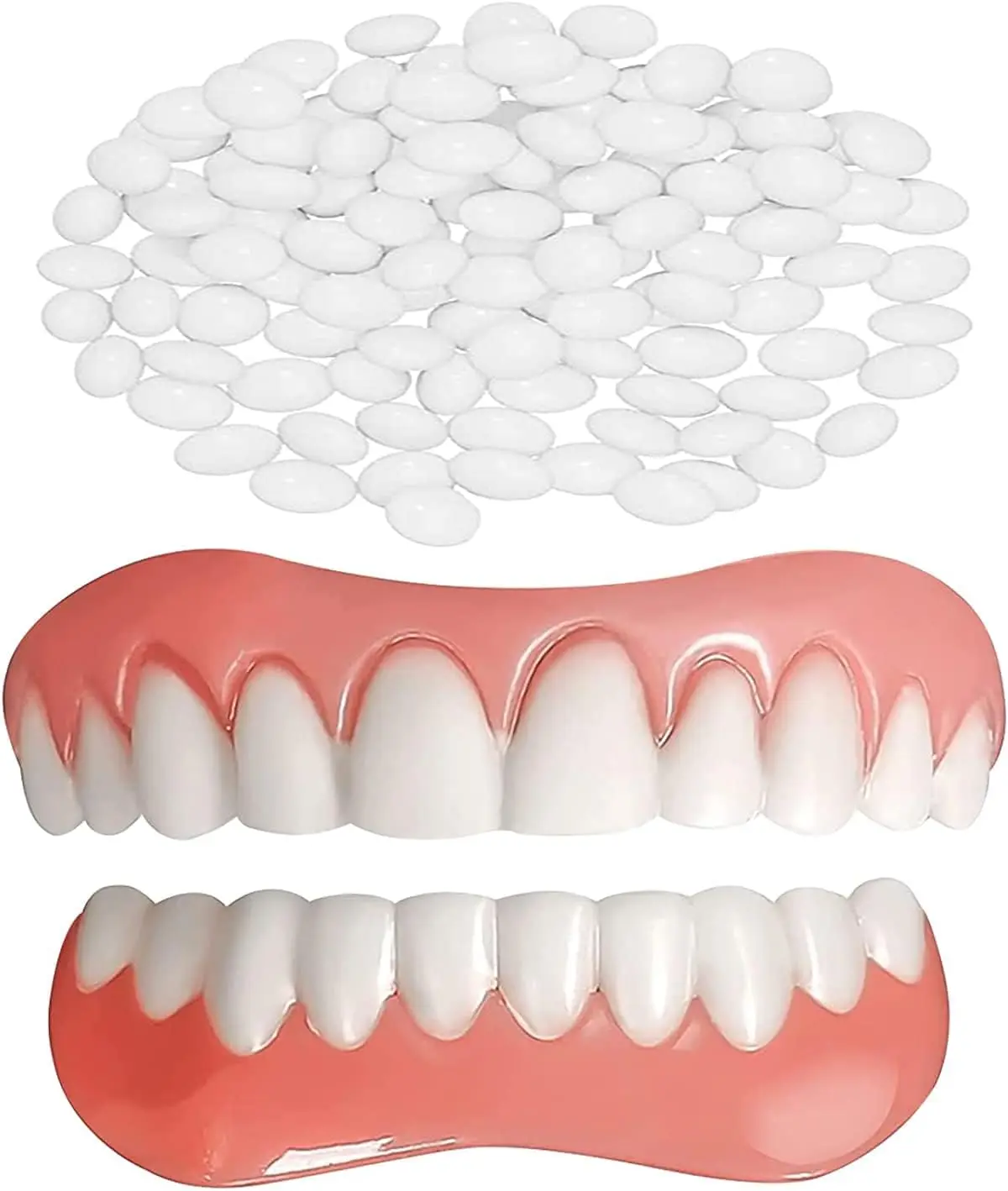 Upper And Lower Veneer Dentures For Women And Men Teeth Natural Shade Fix Your Smile At Home 