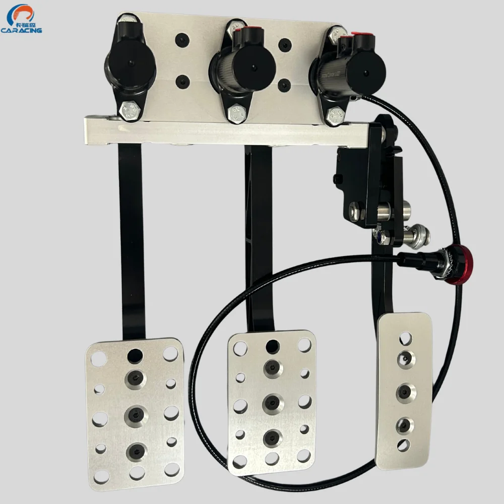 Racing Hanging 3 Pedal Box Assembly with Balance Bar and Master Cylinders CNC Aluminum for Track Rally and Drift Cars
