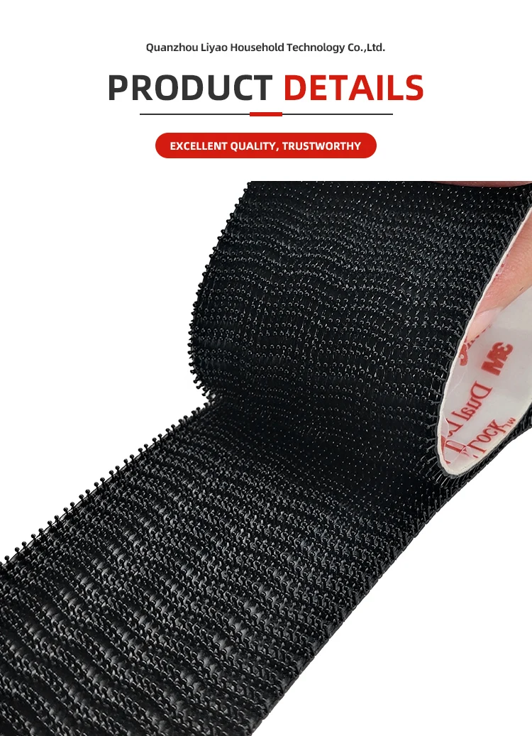 Heavy Duty Velcroes Fastener Black Waterproof 3 M Hook And Loop